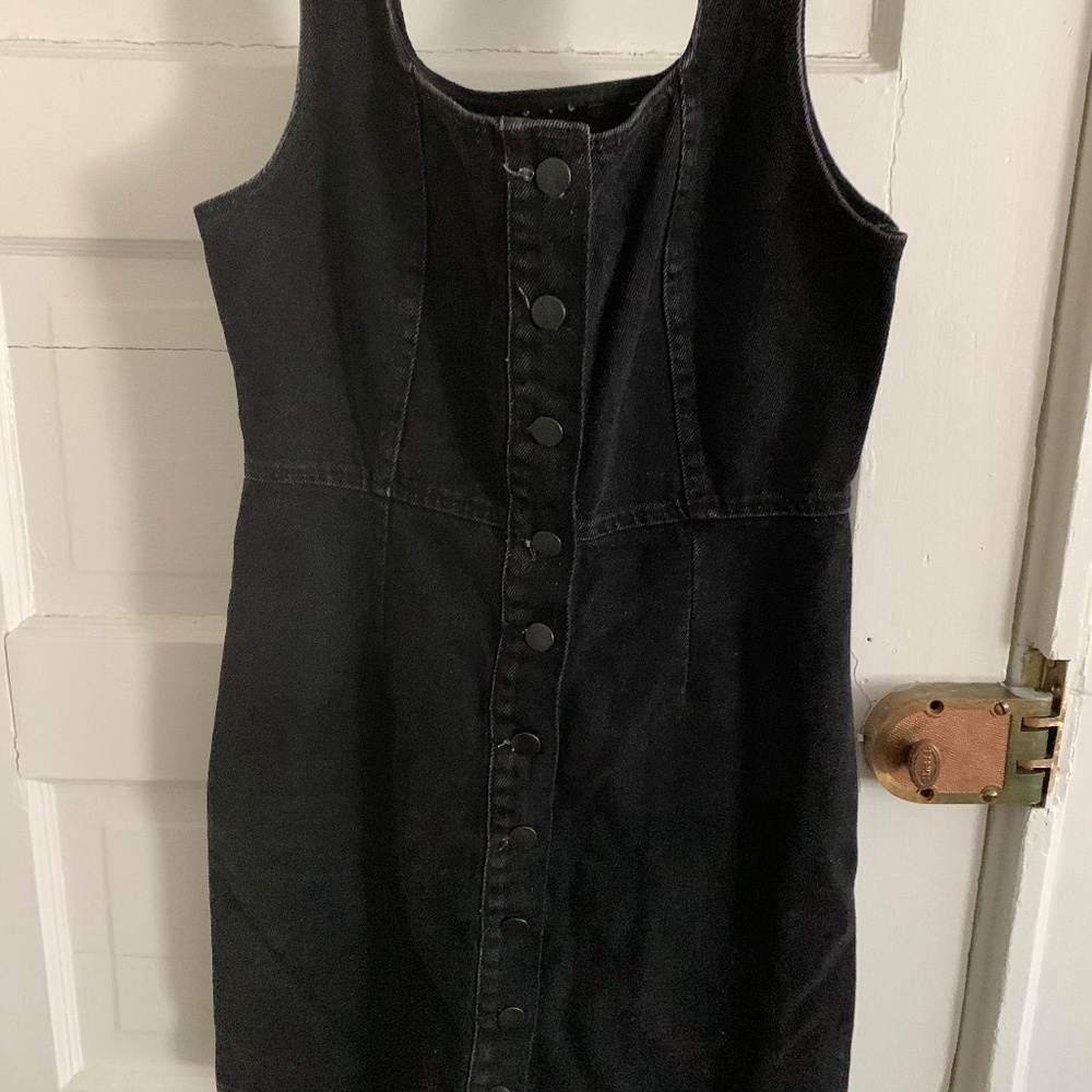 Black denim dress